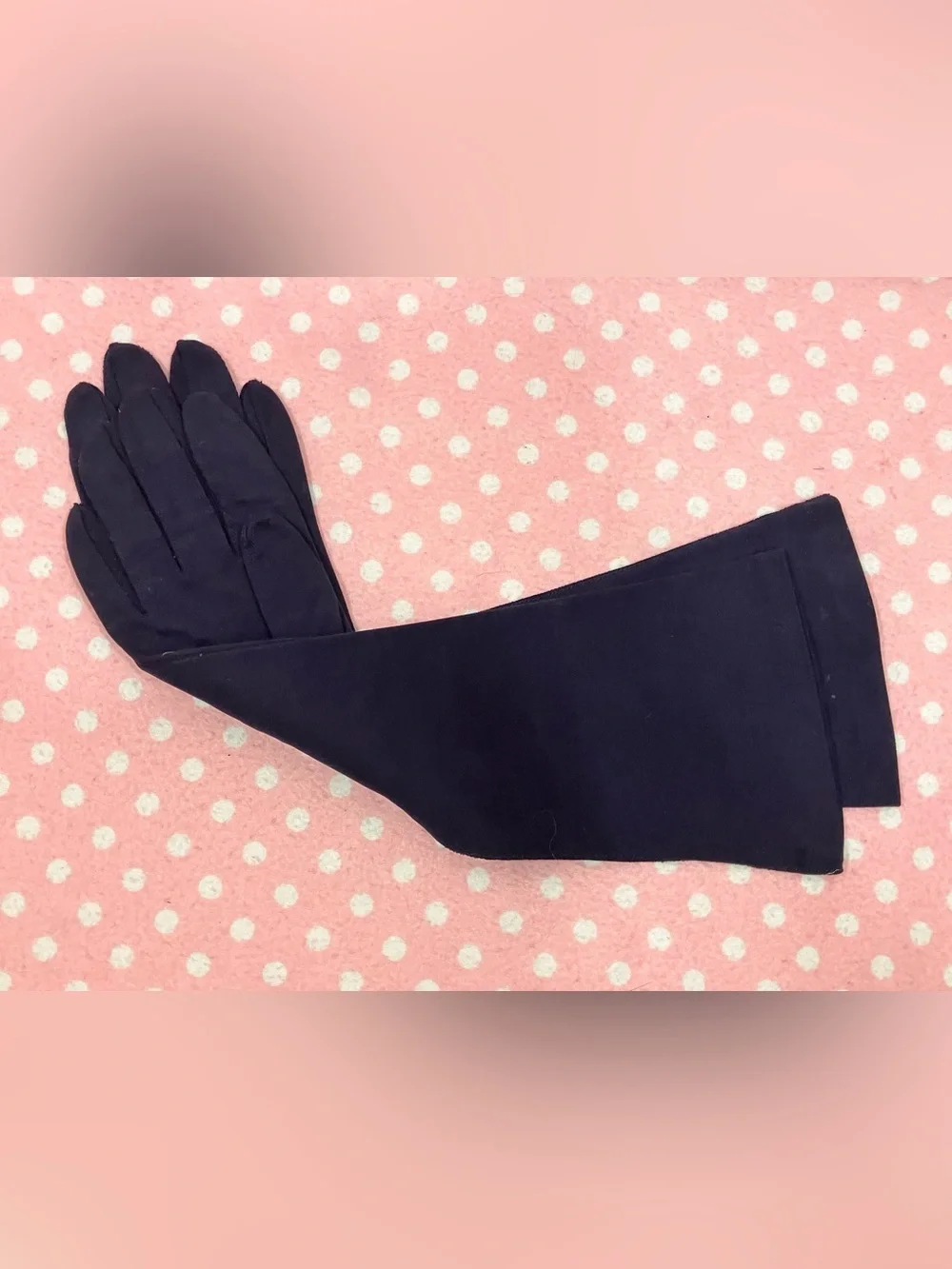 Vintage “Saks Fifth Avenue” Deep Blue Cotton Gloves 7